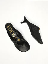 Pebble Soft Mule 45H in Black Top View | LOEWE