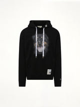 Dog Printed Hoodie in Black