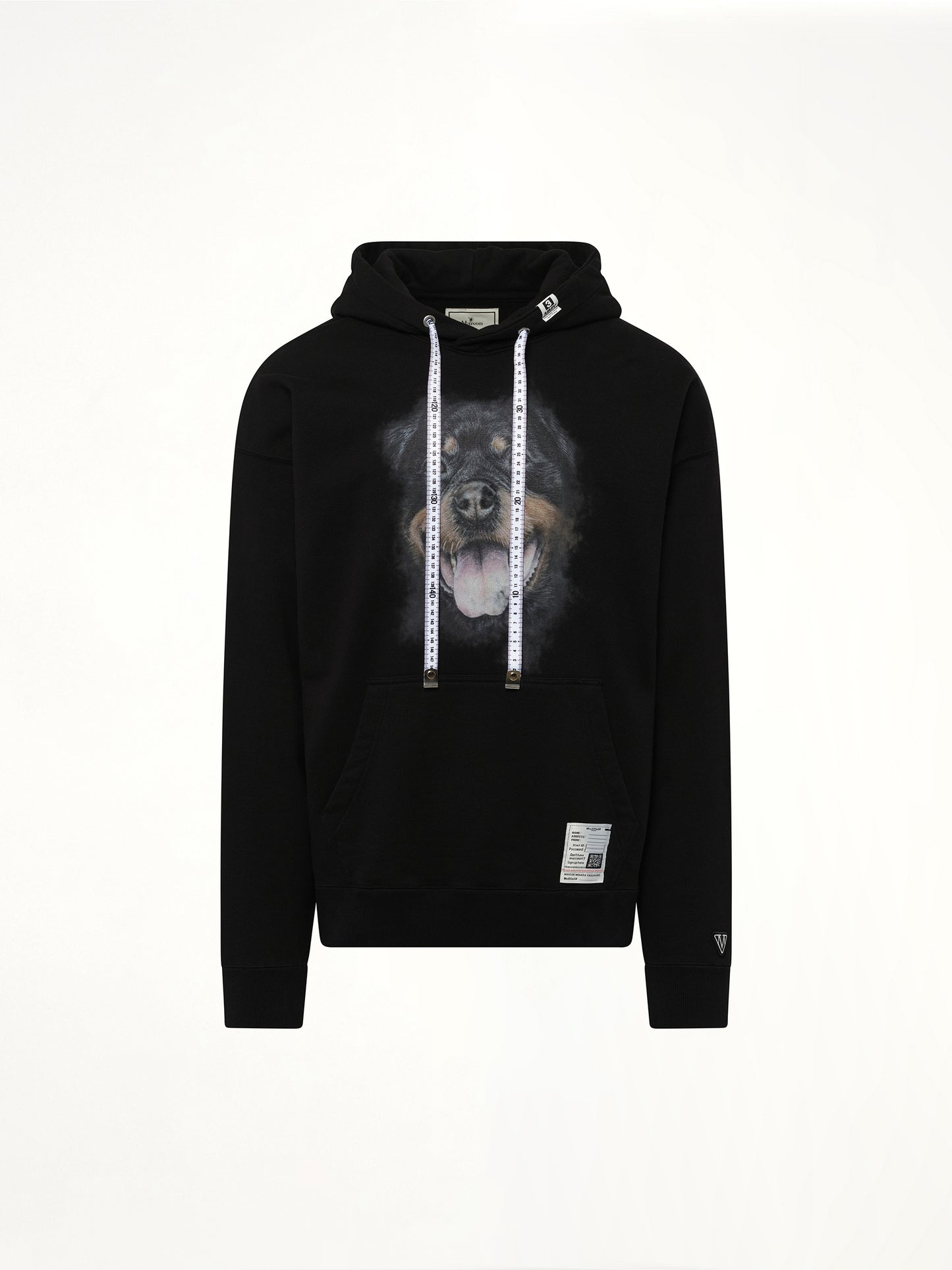 Dog Printed Hoodie in Black