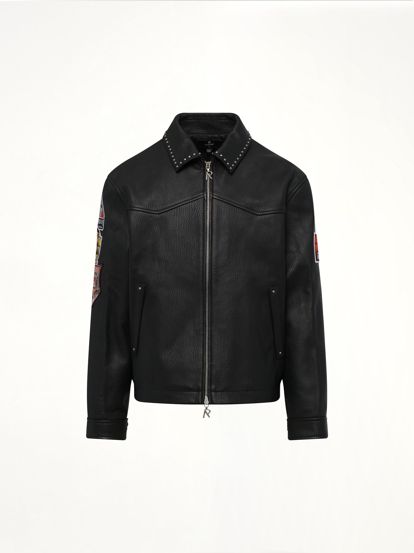Iron Maiden Trooper Leather Jacket in Jet Black