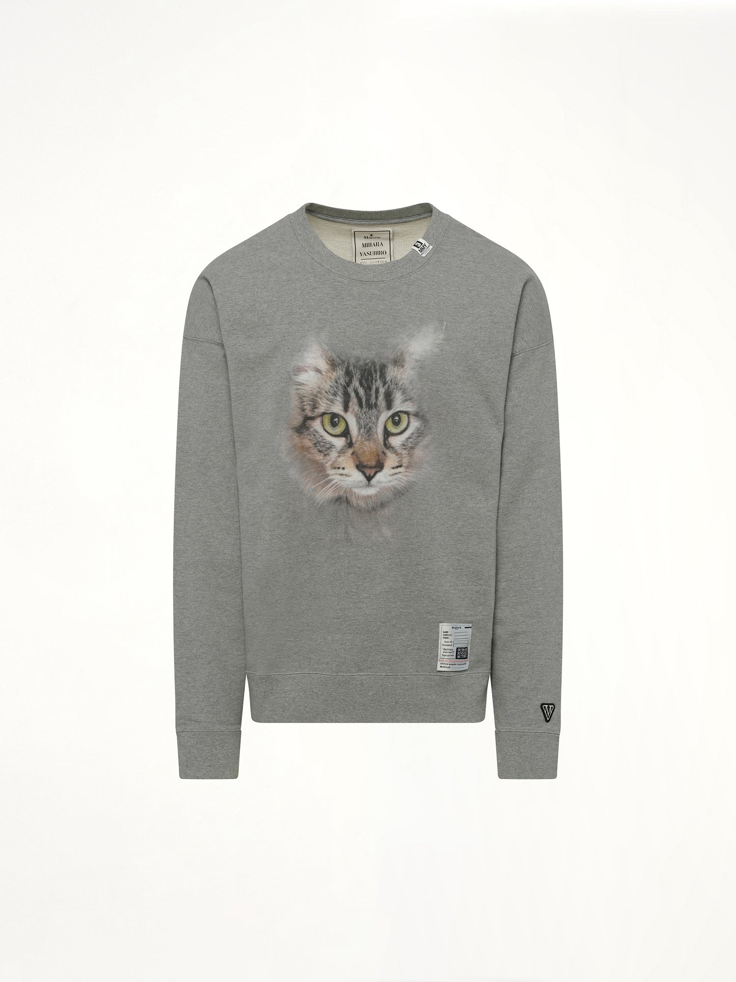 Cat Printed Pullover in Gray