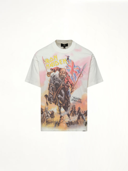Iron Maiden Steed T-Shirt in Flat White