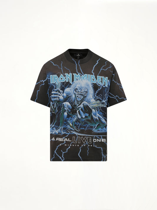 Iron Maiden a Real Live One T-Shirt in Sunfade Grey