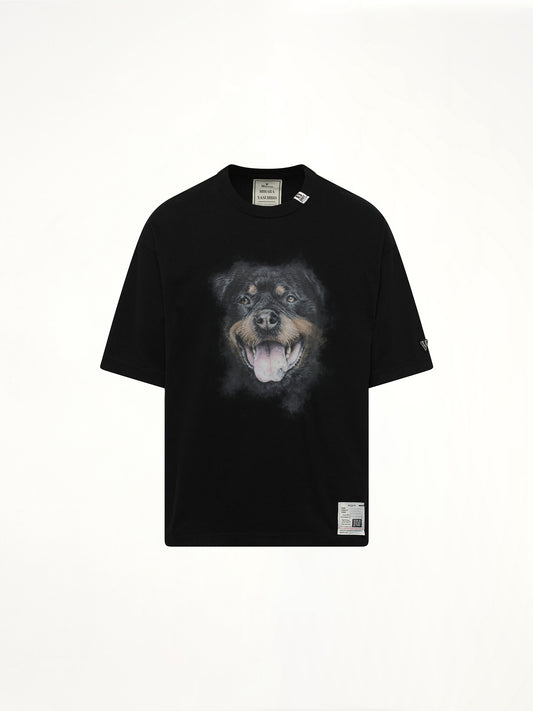 Dog Printed T-Shirt in Black