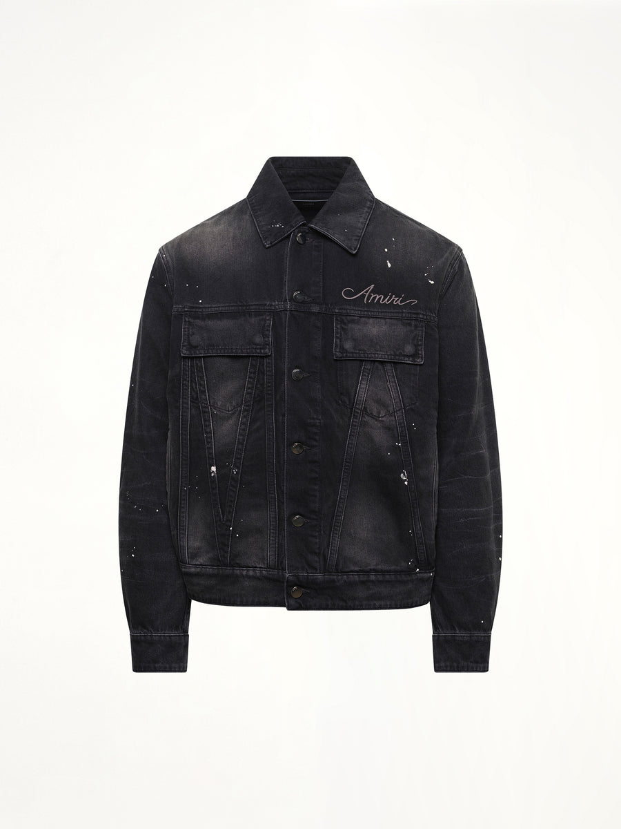 Bleach Bandana Denim Jacket in Faded Black