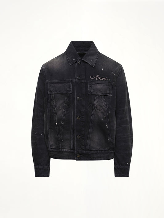 Bleach Bandana Denim Jacket in Faded Black