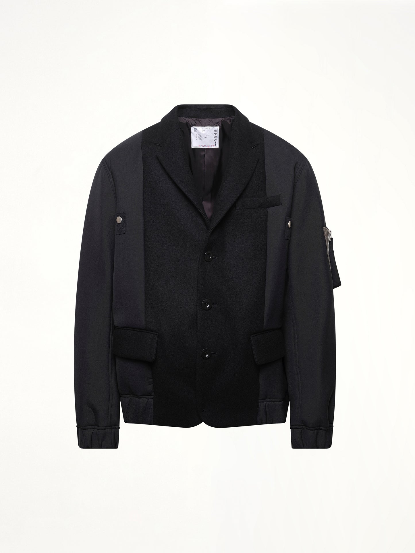 Wool Melton Jacket in Black