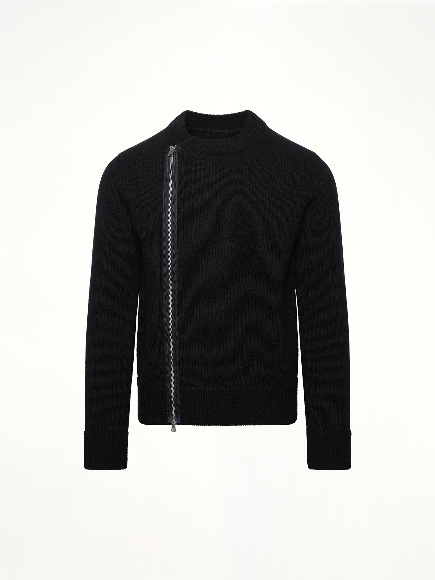 Wool Knit Blouson in Black