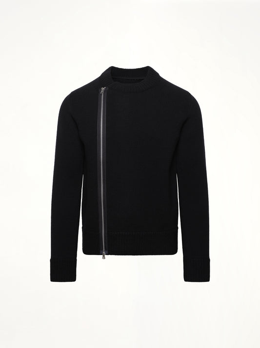 Wool Knit Blouson in Black