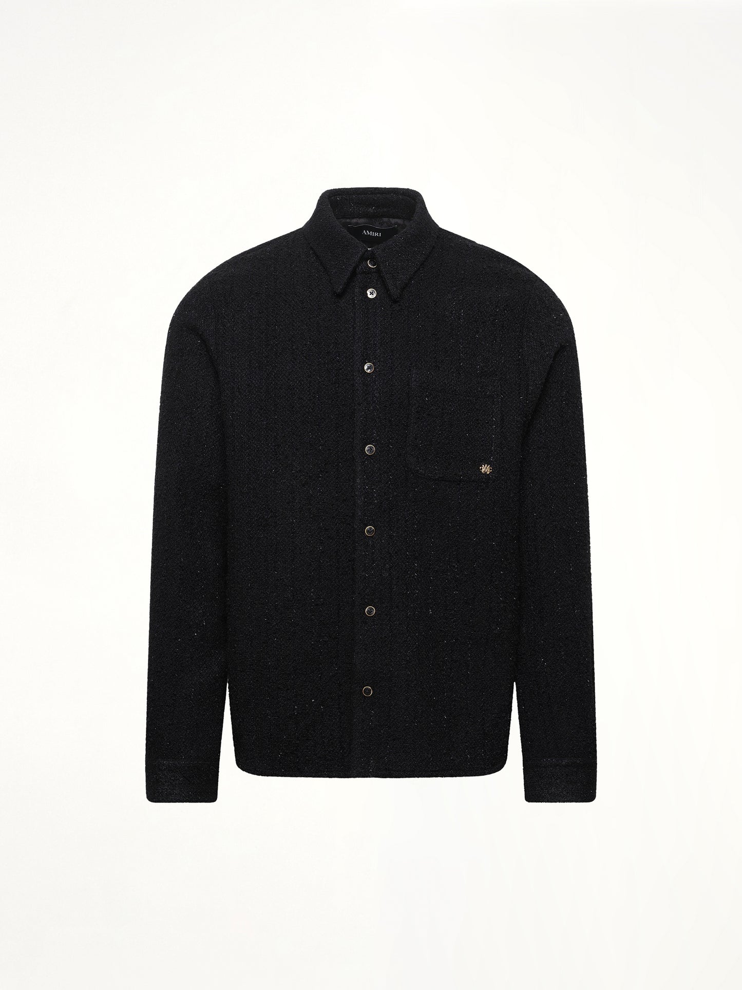 Shimmer Boucle Long Sleeve Shirt in Black