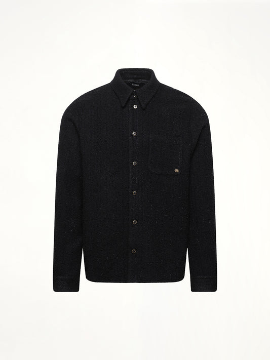 Shimmer Boucle Long Sleeve Shirt in Black