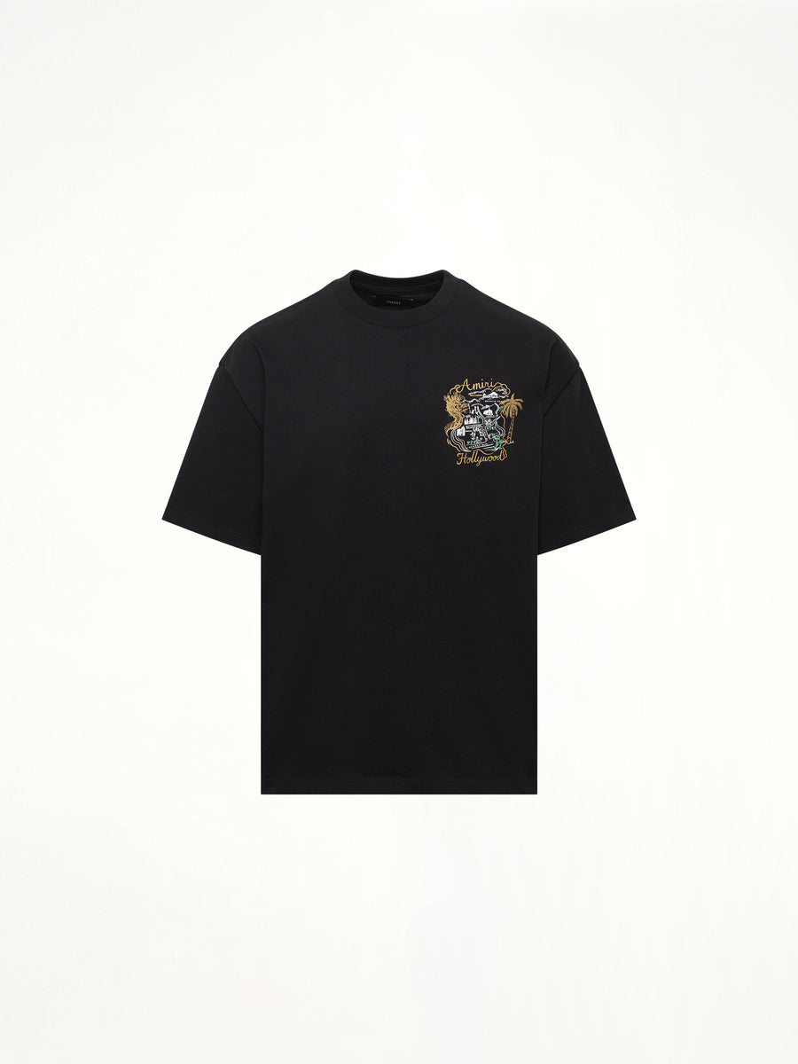 Amiri Hollywood Oversized Tee in Black