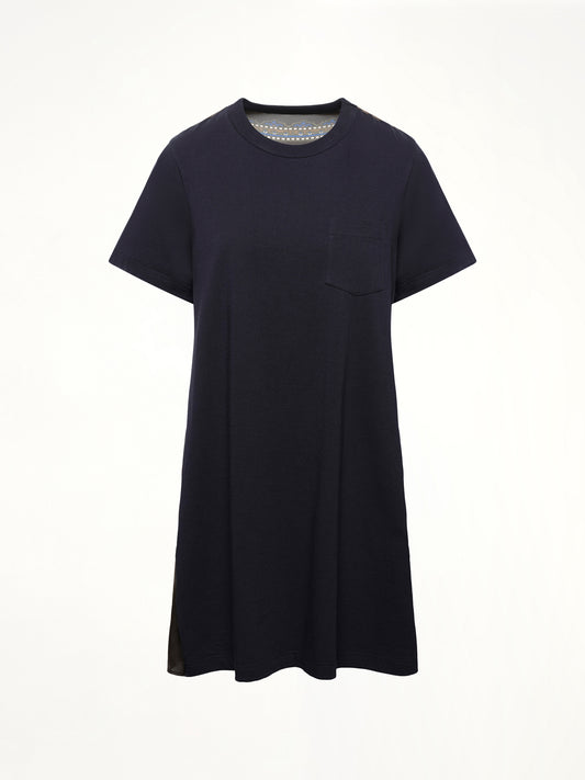 Paisley Print x Cotton Jersey Dress in Navy/Khaki