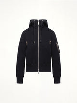Sponge Sweat Nylon Twill Hoodie in Black