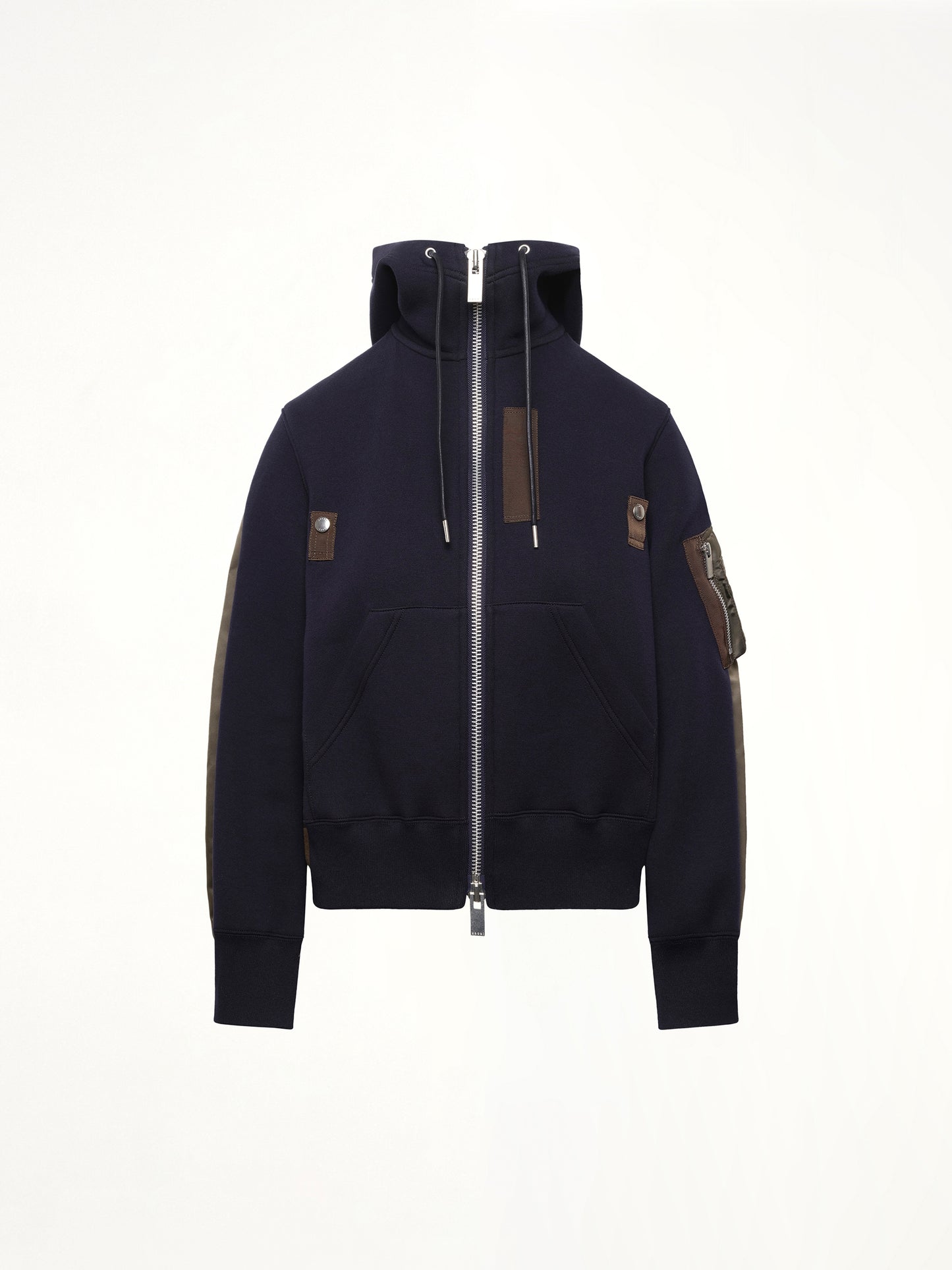Sponge x Nylon Twill Hoodie in Navy/Dark Khaki