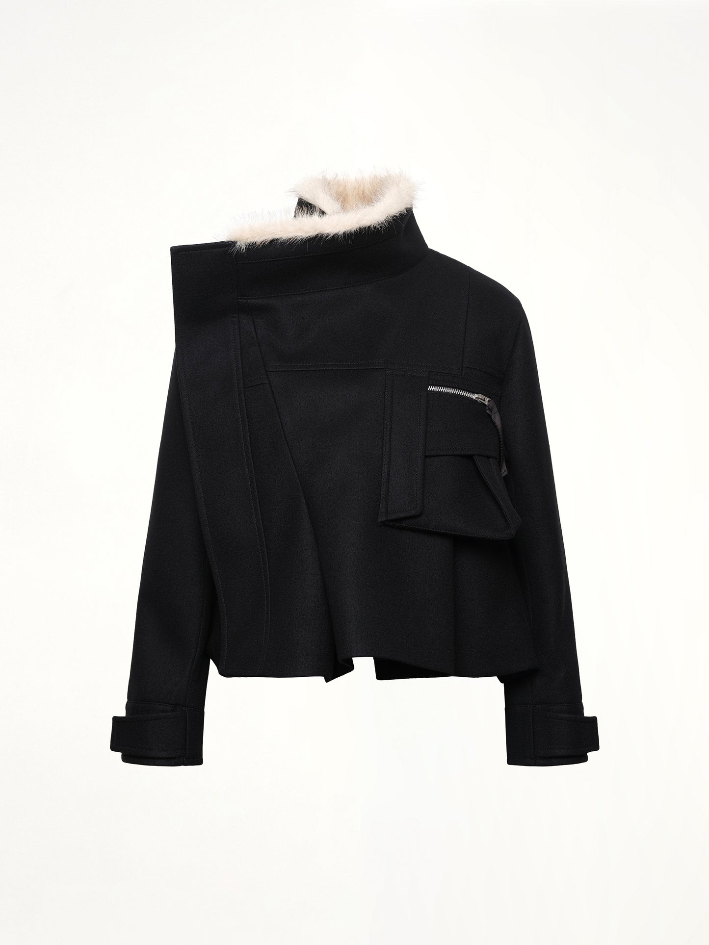 Wool Melton Blouson in Black
