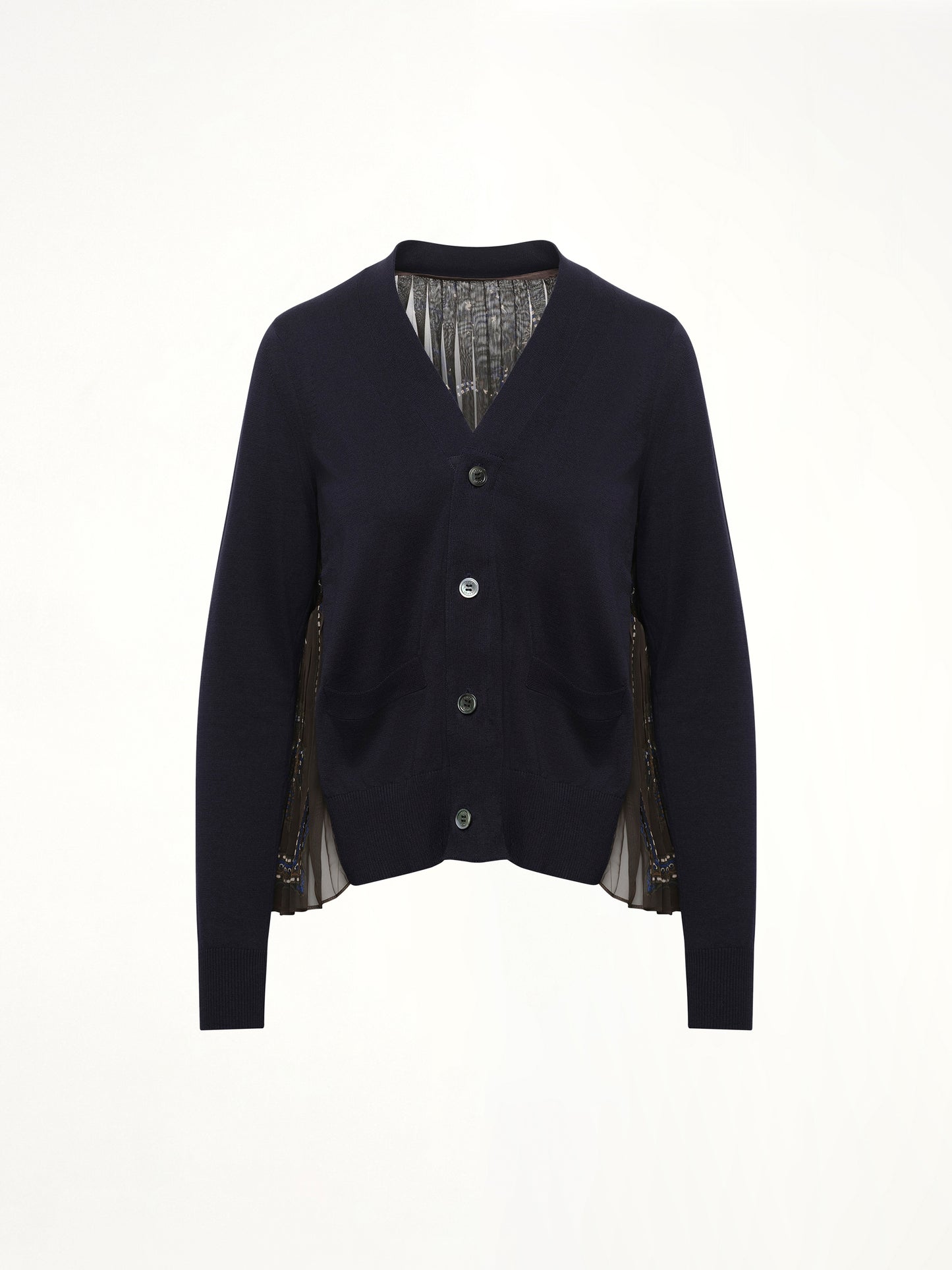 Paisley Print x Cotton Knit Cardigan in Brown/Khaki