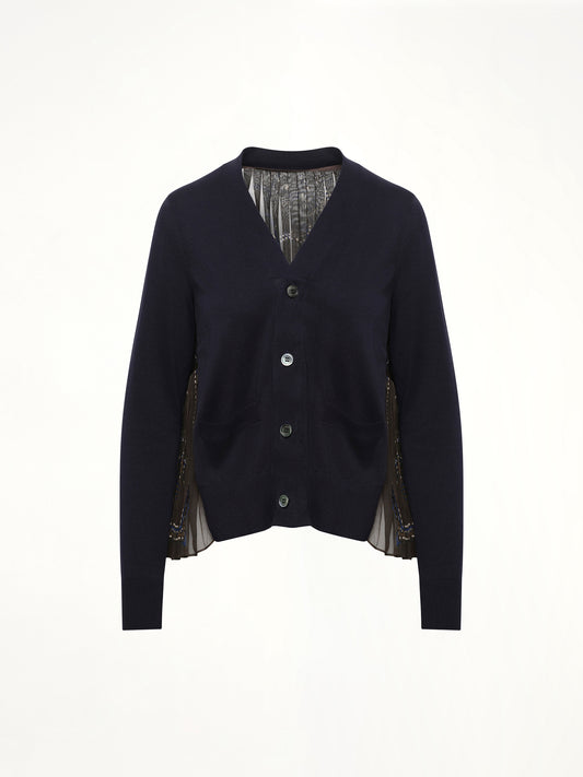 Paisley Print x Cotton Knit Cardigan in Brown/Khaki