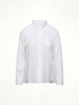 Poplin x Chiffon Shirt in Off White