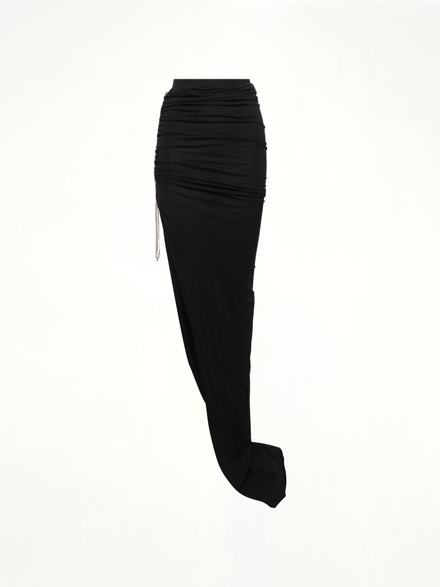 Soft Edfu Long Skirt in Black
