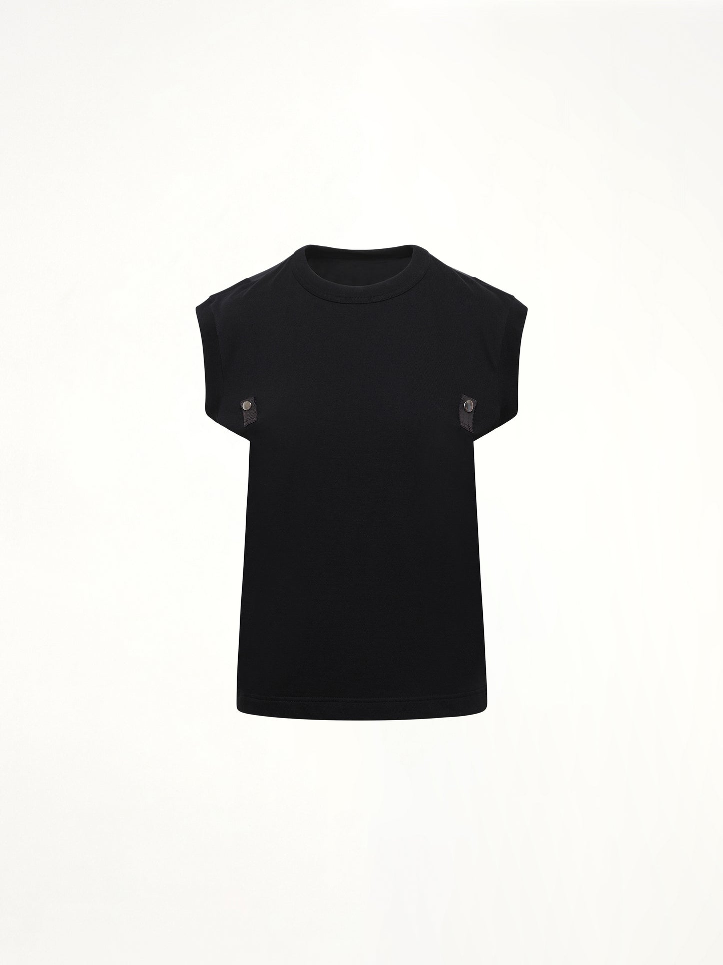 Cotton Jersey x Nylon Twill T-Shirt in Black