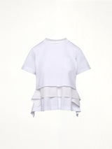 Poplin x Cotton Jersey T-Shirt in Off White