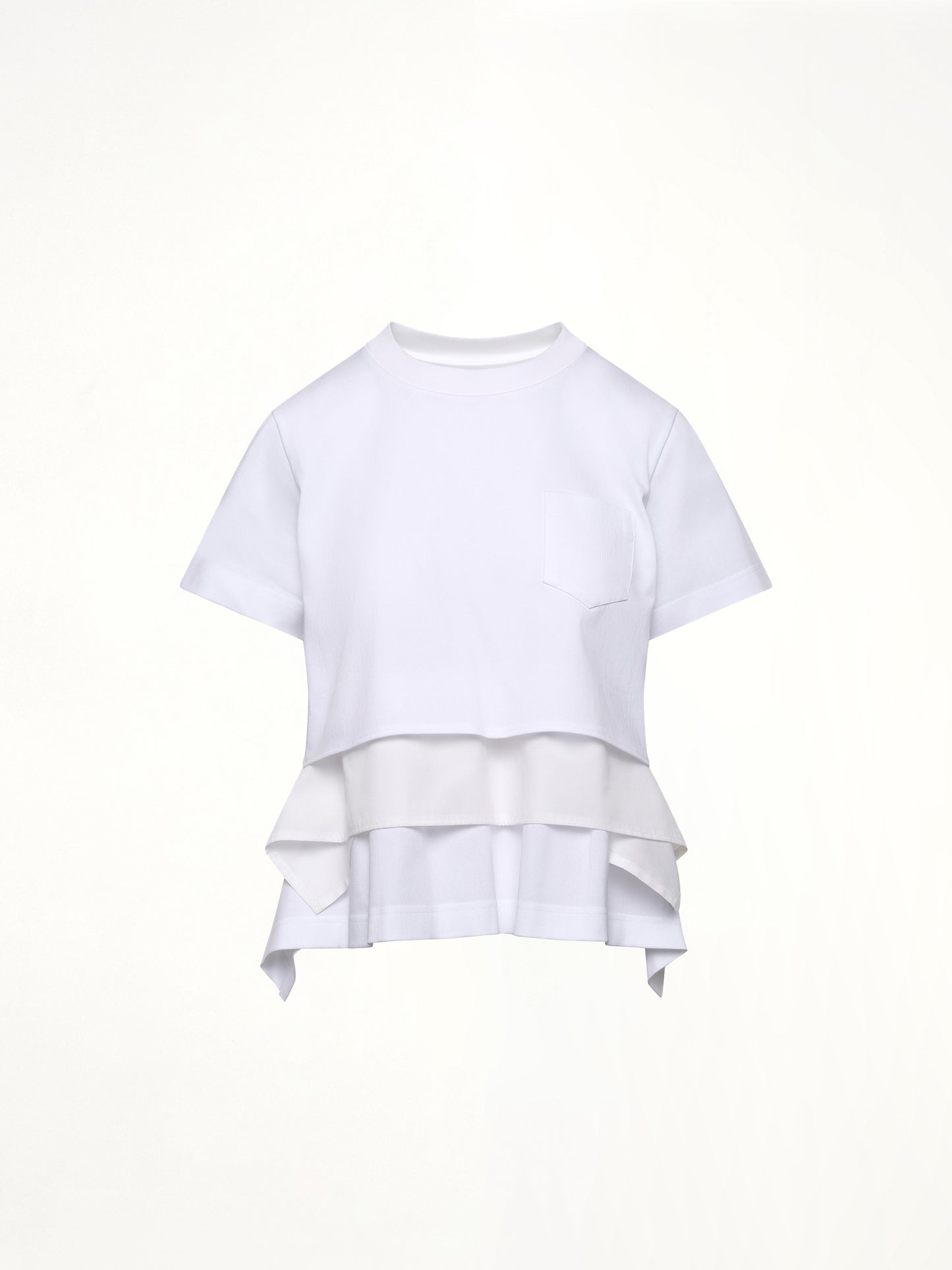 Poplin x Cotton Jersey T-Shirt in Off White