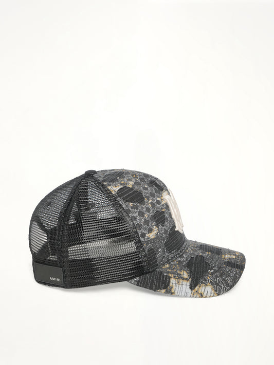 Bandana Repair Trucker Hat in Black