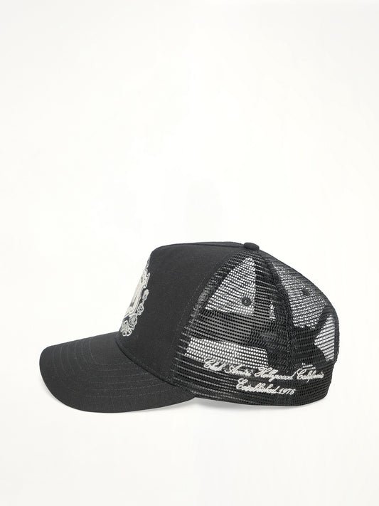 MA Crest Trucker Hat in Black