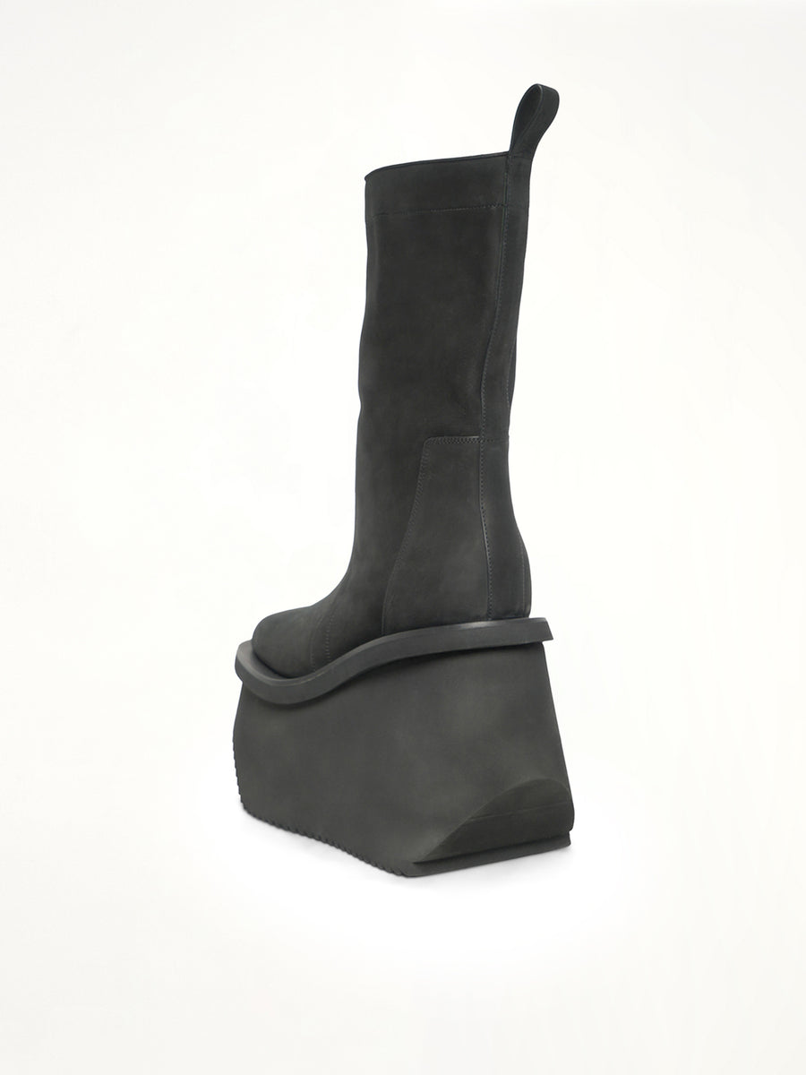 Factory Boots in Black Back View | RICK OWENS