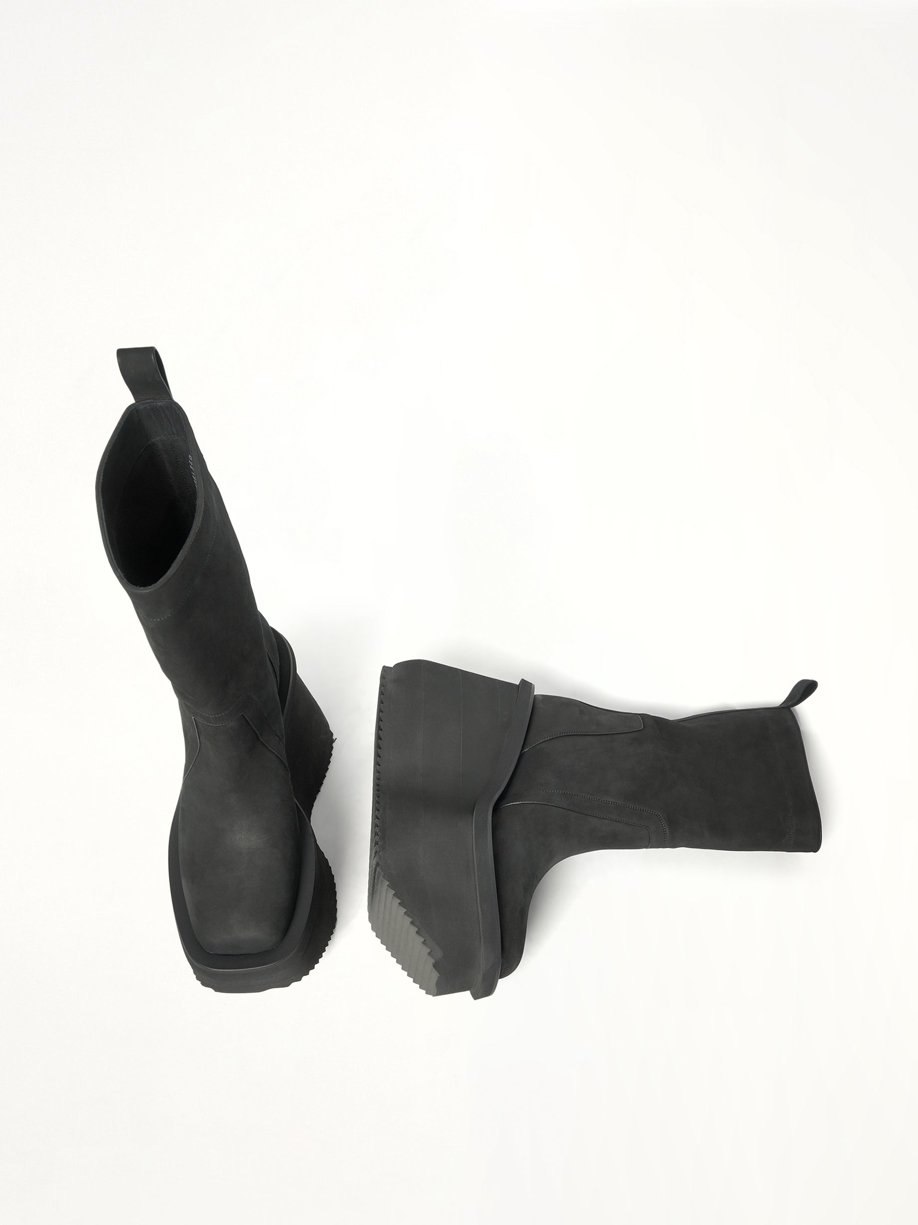 Factory Boots in Black Top View | RICK OWENS