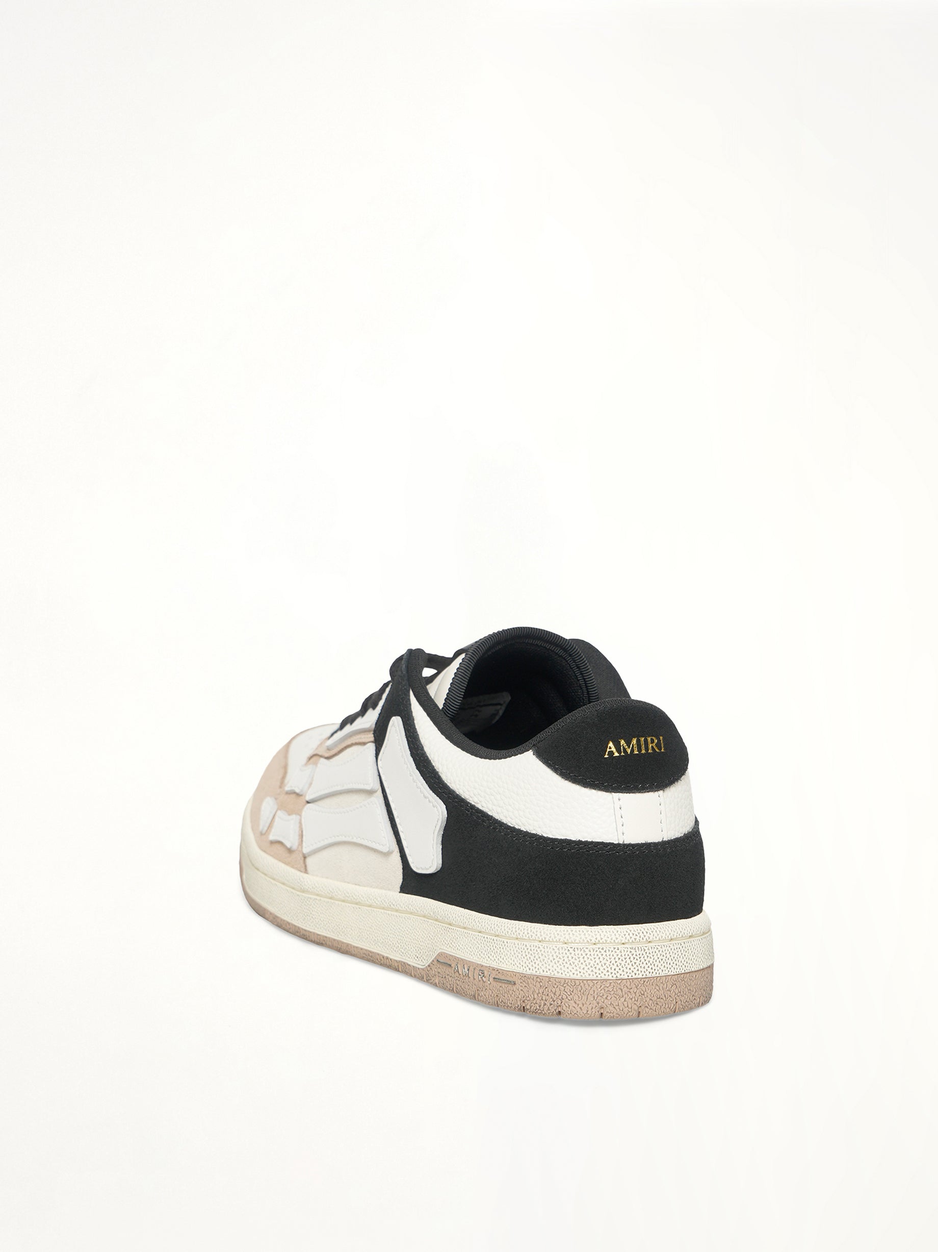 Distressed Skeleton Low Top Sneaker in Black Back View | AMIRI