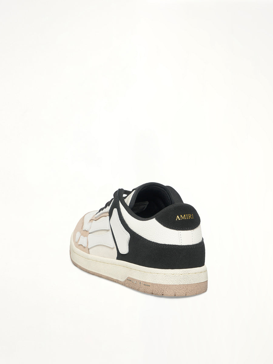 Distressed Skeleton Low Top Sneaker in Black Back View | AMIRI