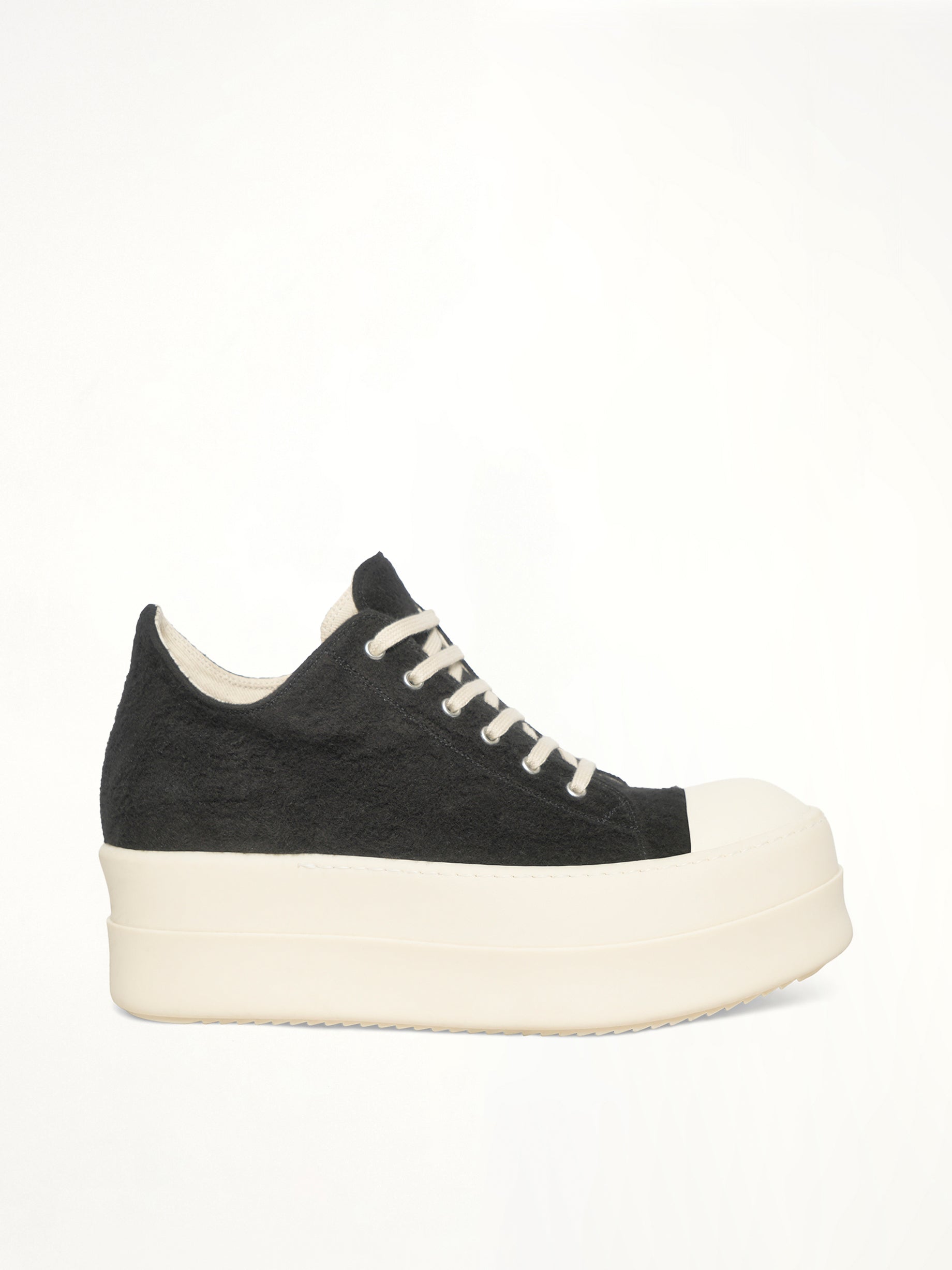 Double Bumper Sneaker in Black/Milk/Milk Side View | RICK OWENS DRKSHDW