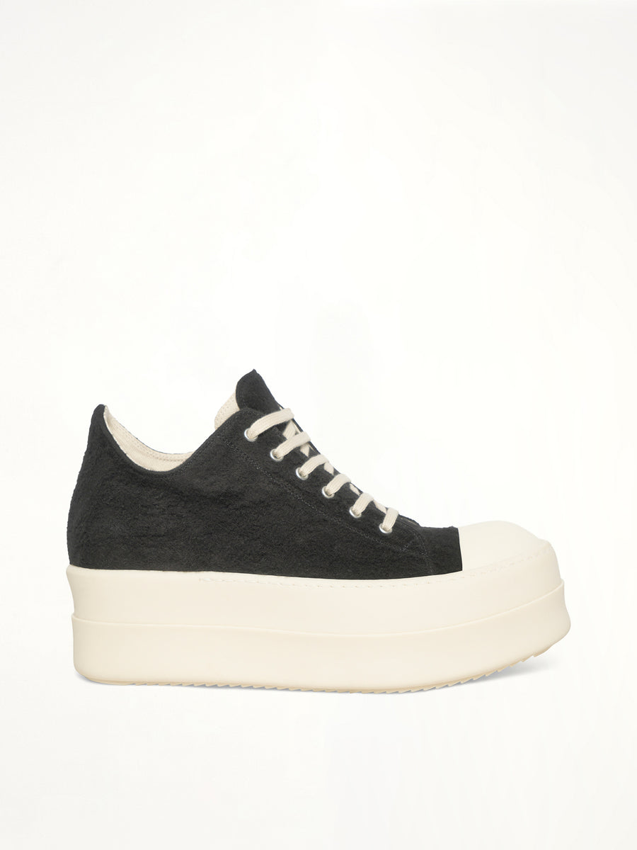 Double Bumper Sneaker in Black/Milk/Milk Side View | RICK OWENS DRKSHDW