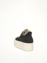Double Bumper Sneaker in Black/Milk/Milk Back View | RICK OWENS DRKSHDW