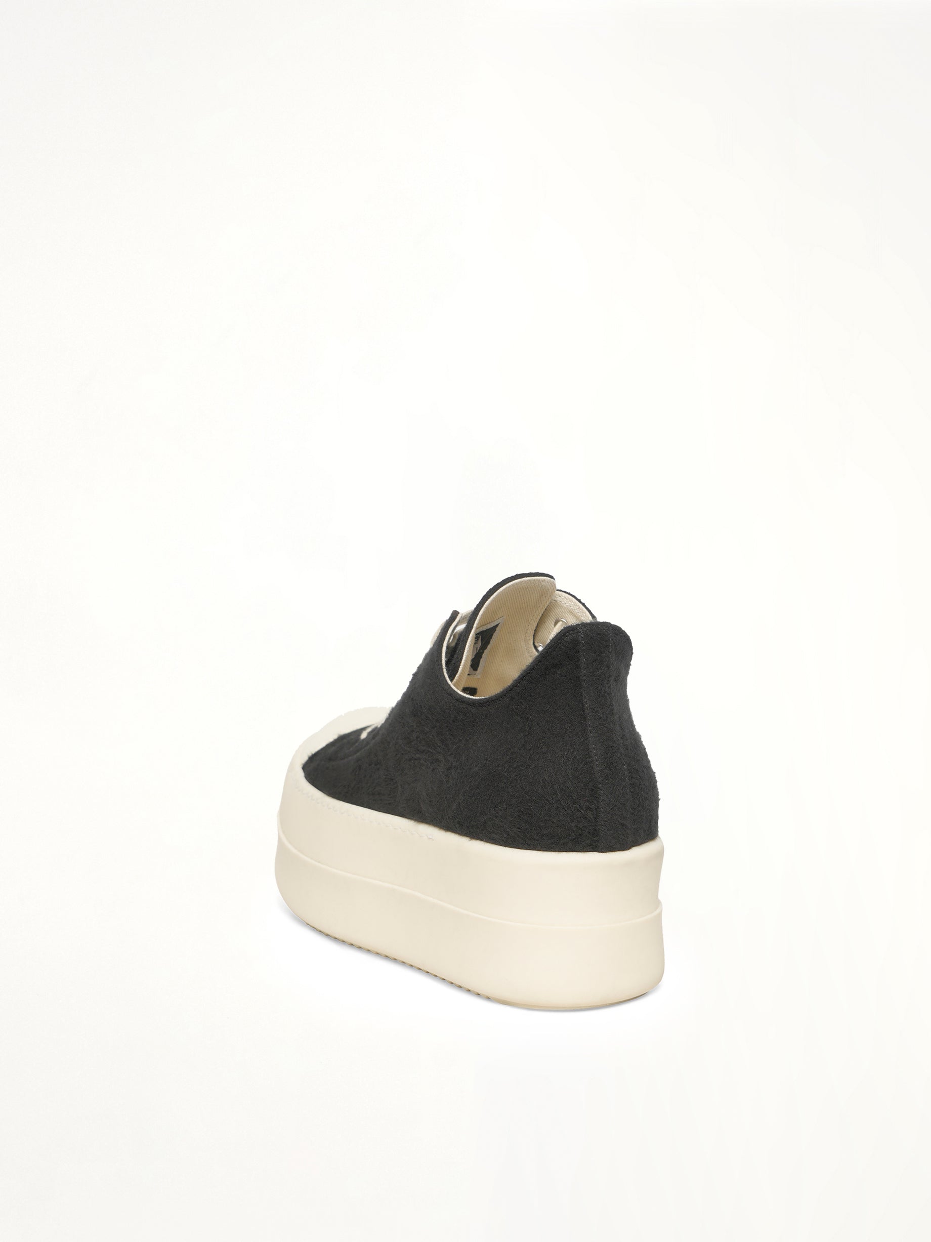 Double Bumper Sneaker in Black/Milk/Milk Back View | RICK OWENS DRKSHDW