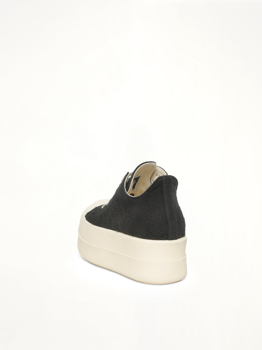 Double Bumper Sneaker in Black/Milk/Milk Back View | RICK OWENS DRKSHDW
