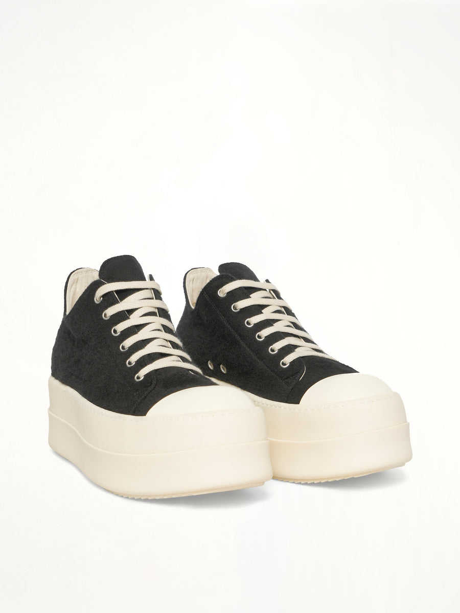 Double Bumper Sneaker in Black/Milk/Milk Front View | RICK OWENS DRKSHDW