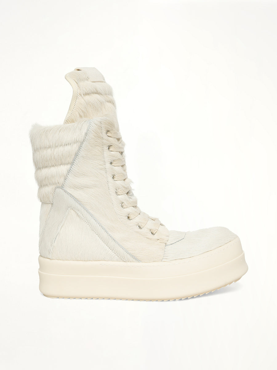 Fur Megageobasket in Milk Side View | RICK OWENS