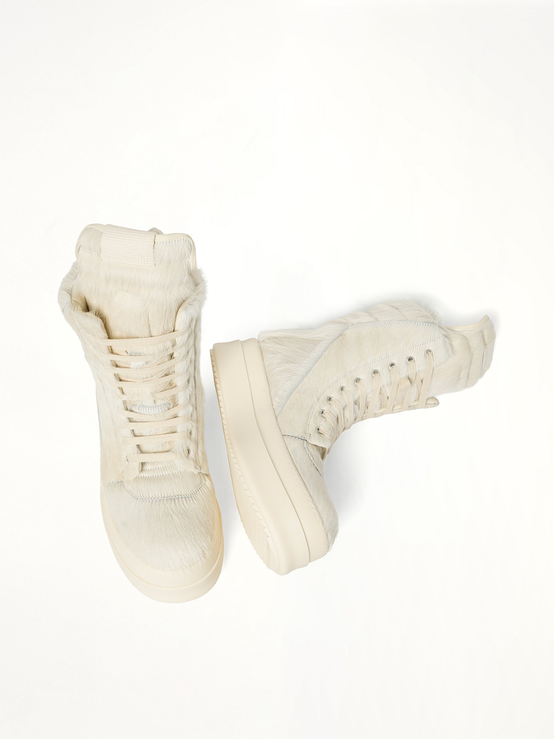 Fur Megageobasket in Milk Top View | RICK OWENS