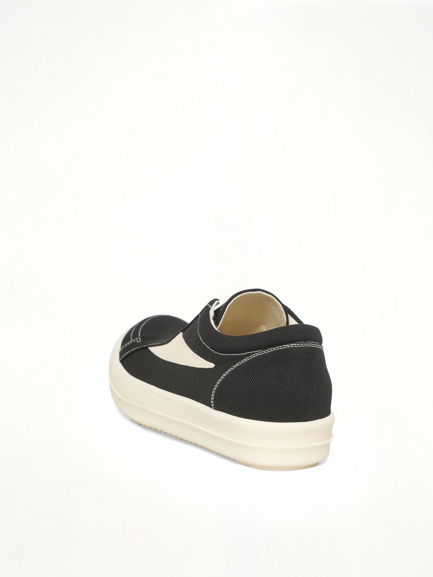 Laceless Vintage Sneaks in Black/Milk/Milk