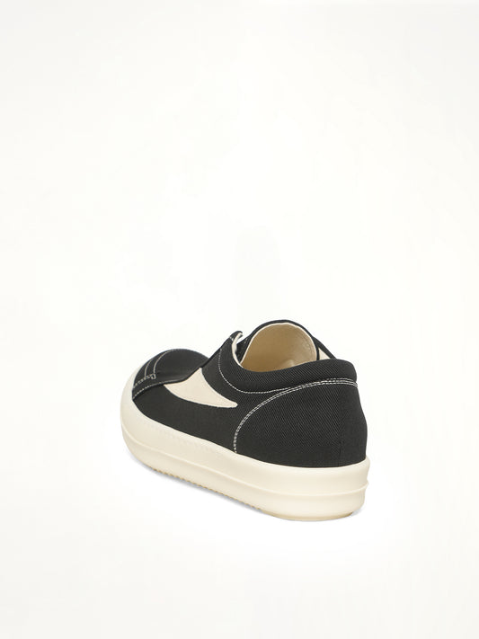 Laceless Vintage Sneaks in Black/Milk/Milk