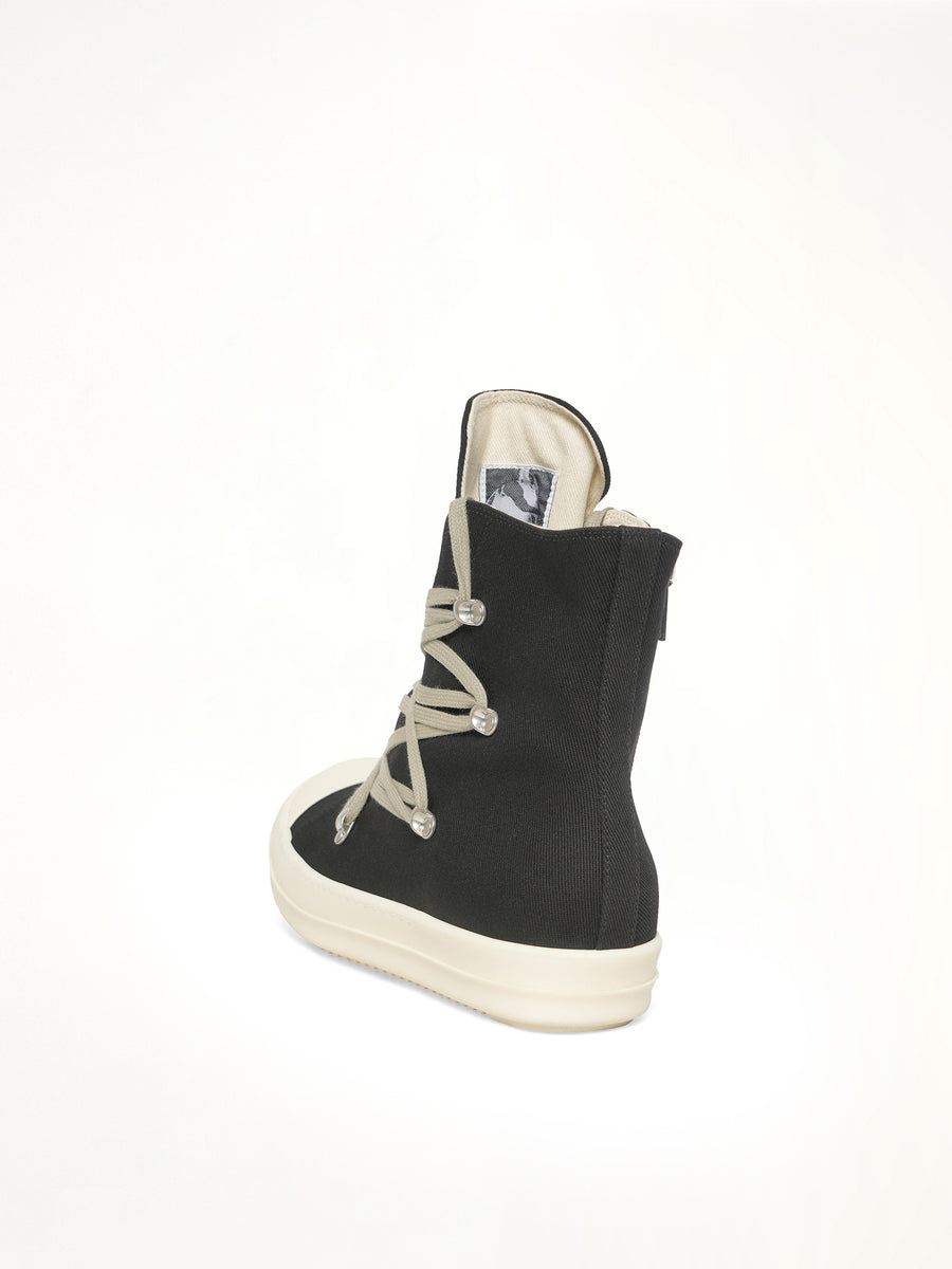Megalace Sneaks in Black/Milk/Milk Back View | RICK OWENS DRKSHDW