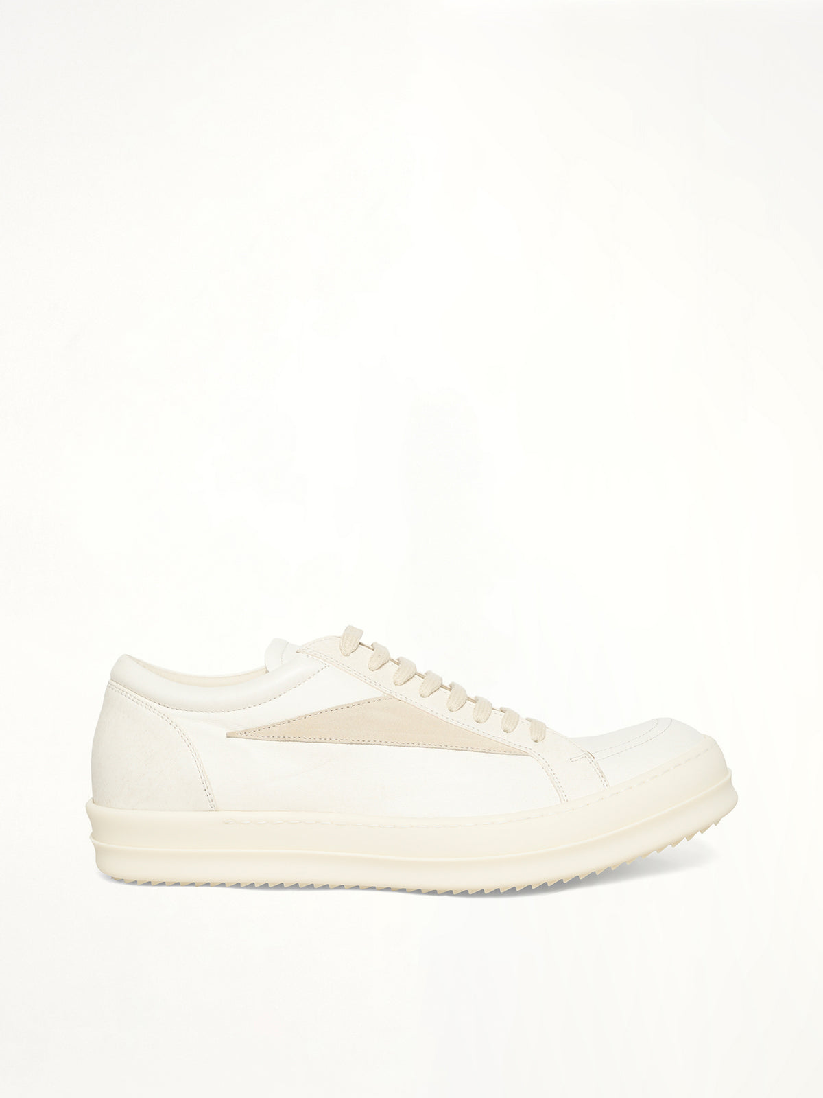 Vintage Sneaks in Milk/Milk/Milk Side View | RICK OWENS