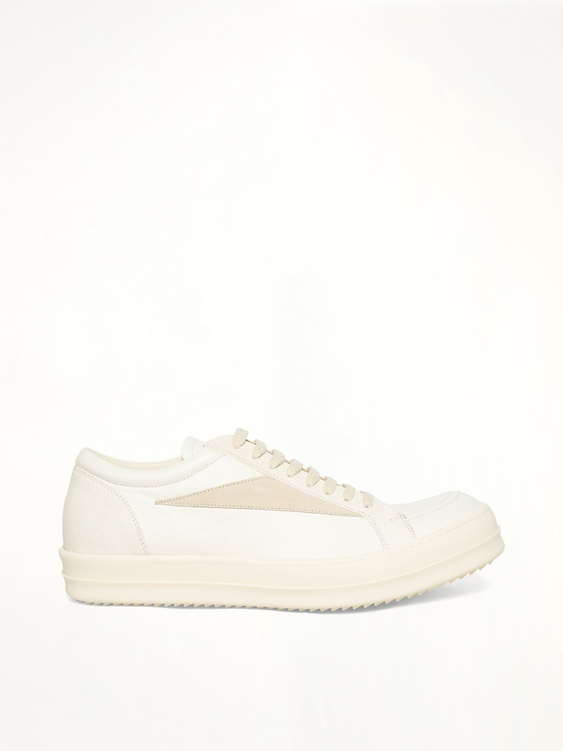 Vintage Sneaks in Milk/Milk/Milk Side View | RICK OWENS