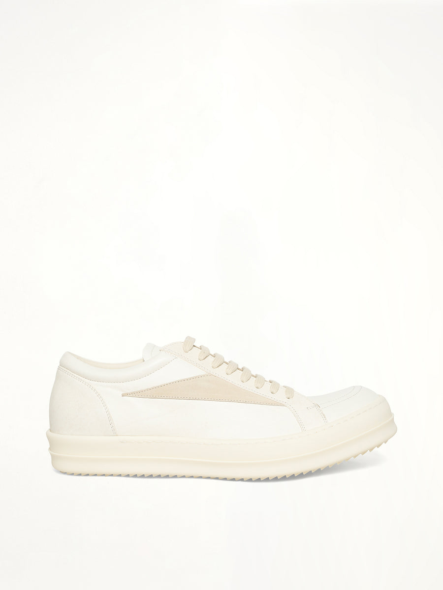 Vintage Sneaks in Milk/Milk/Milk Side View | RICK OWENS