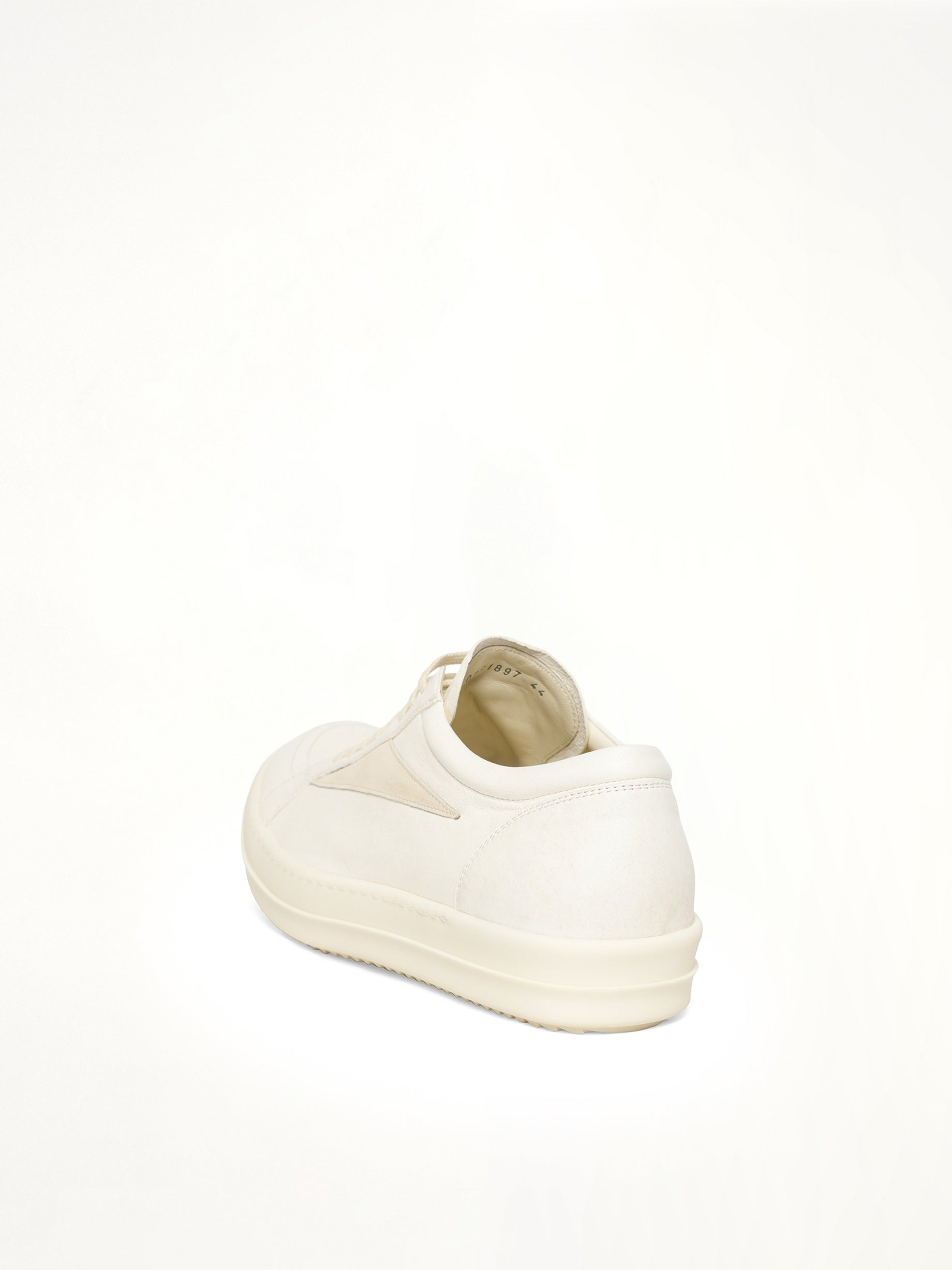 Vintage Sneaks in Milk/Milk/Milk Back View | RICK OWENS
