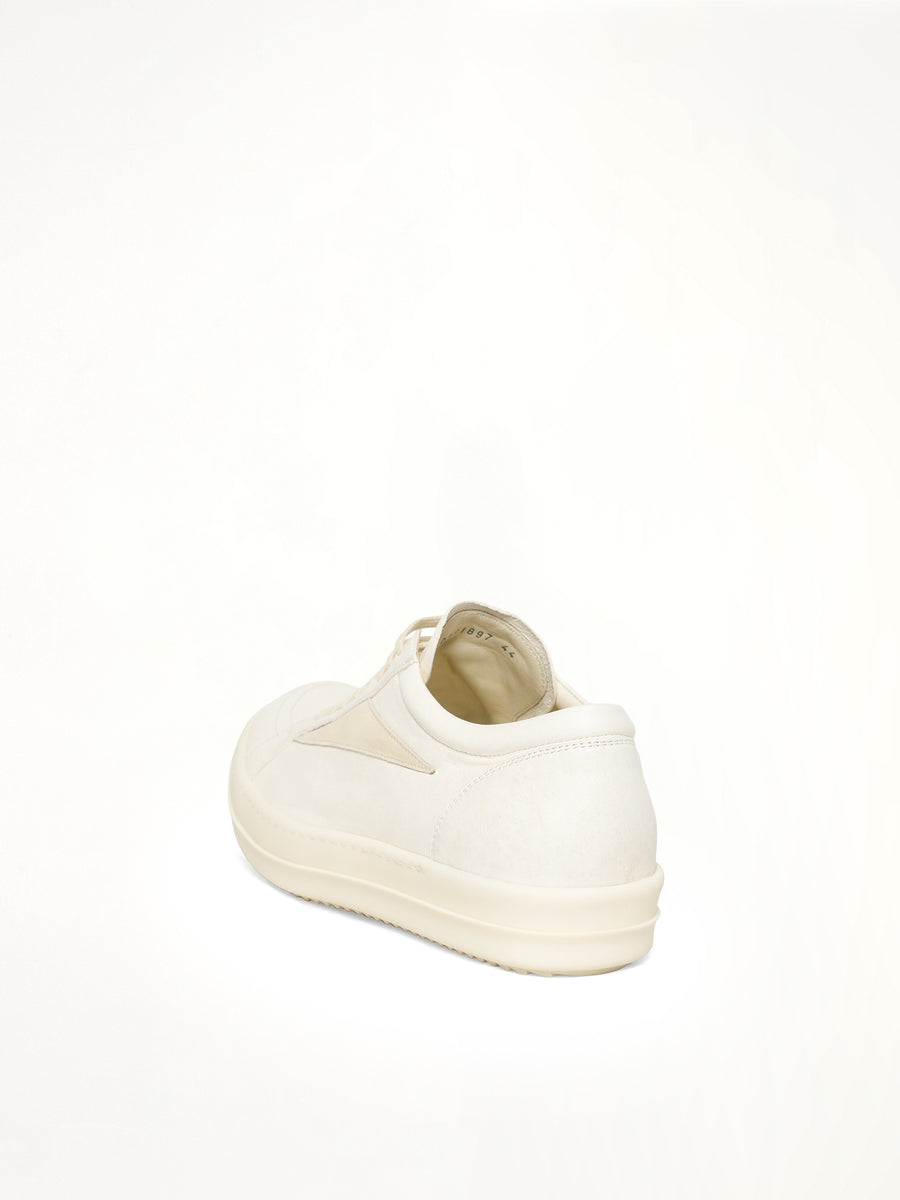 Vintage Sneaks in Milk/Milk/Milk Back View | RICK OWENS