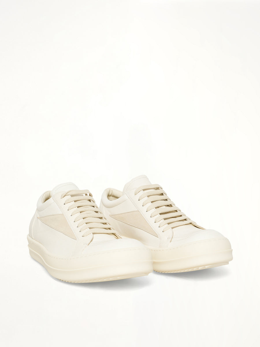 Vintage Sneaks in Milk/Milk/Milk Front View | RICK OWENS
